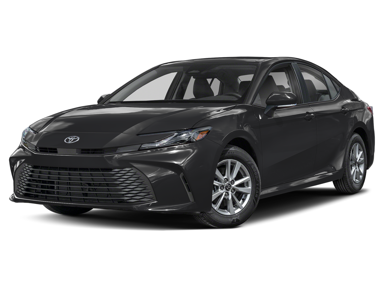 2026 Toyota Camry LE in Midnight Black Metallic — front three-quarter view