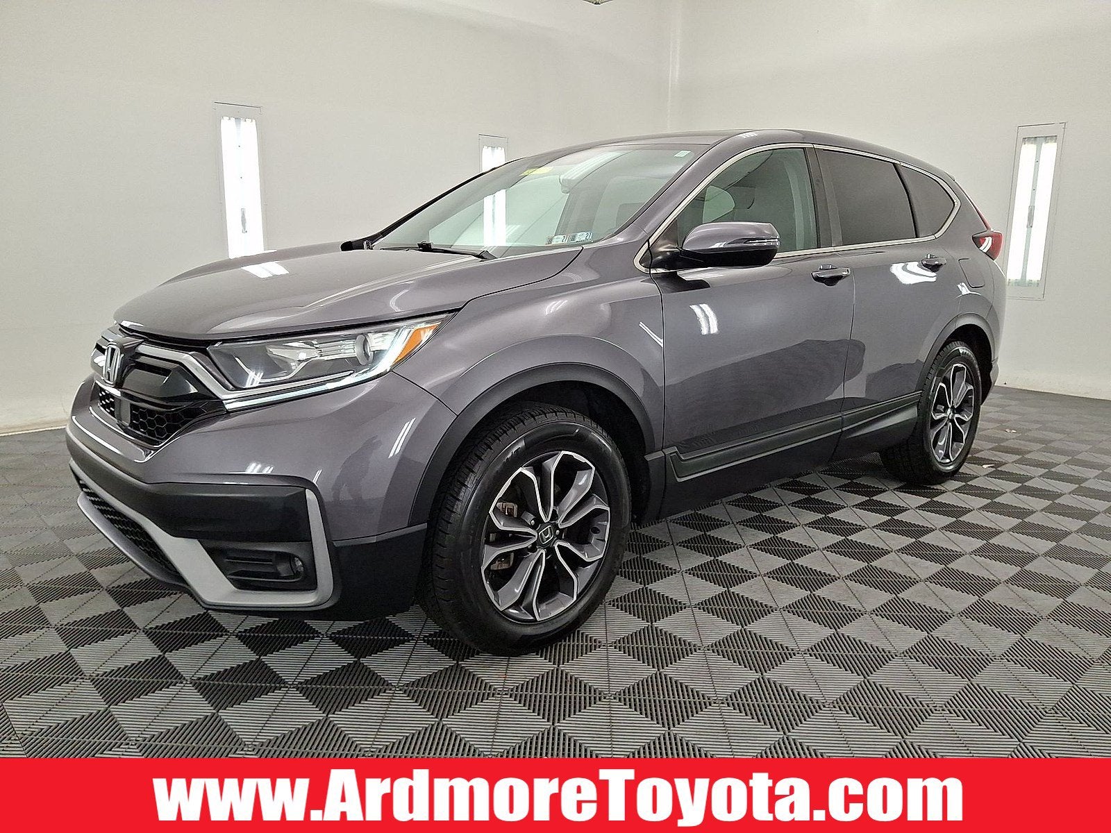 2022 Honda CR-V EX-L in Modern Steel Metallic — front three-quarter view
