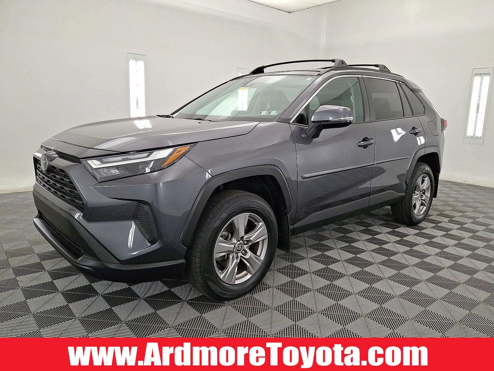 2023 Toyota RAV4 XLE in Magnetic Gray Metallic — front three-quarter view