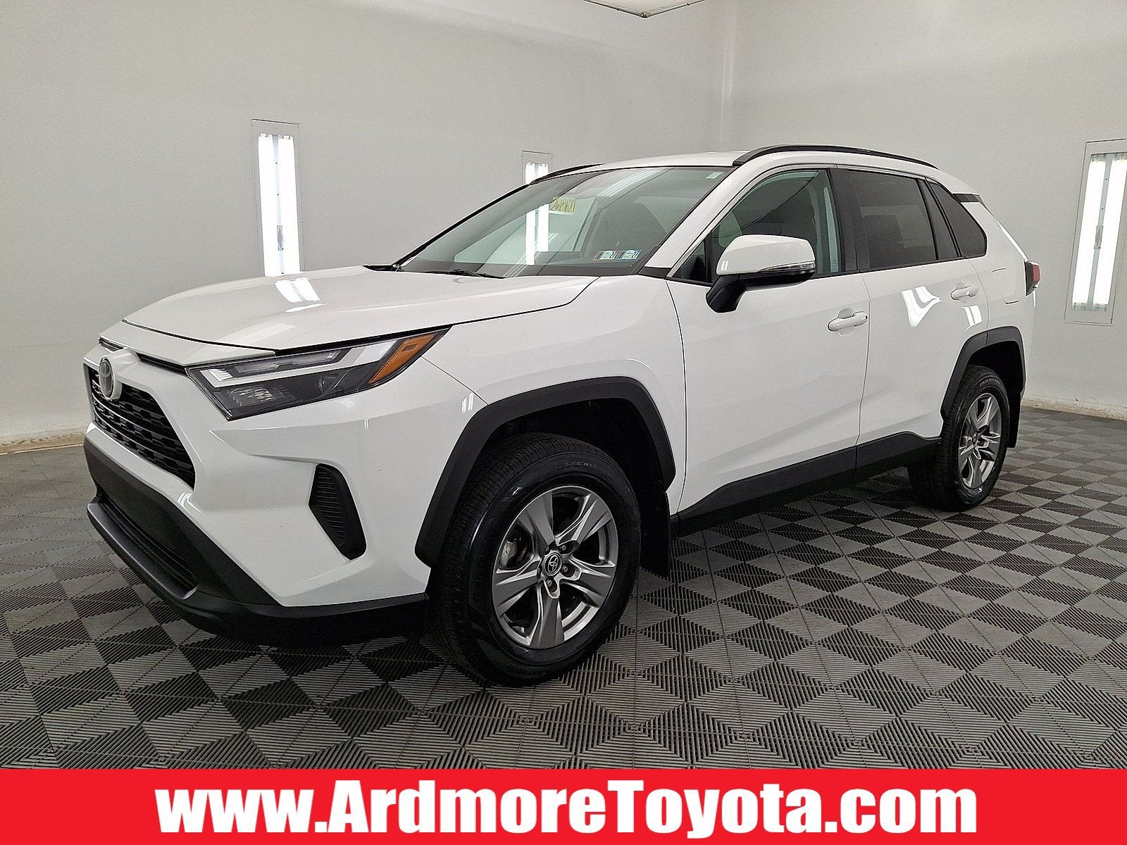 2023 Toyota RAV4 XLE in White — front three-quarter view