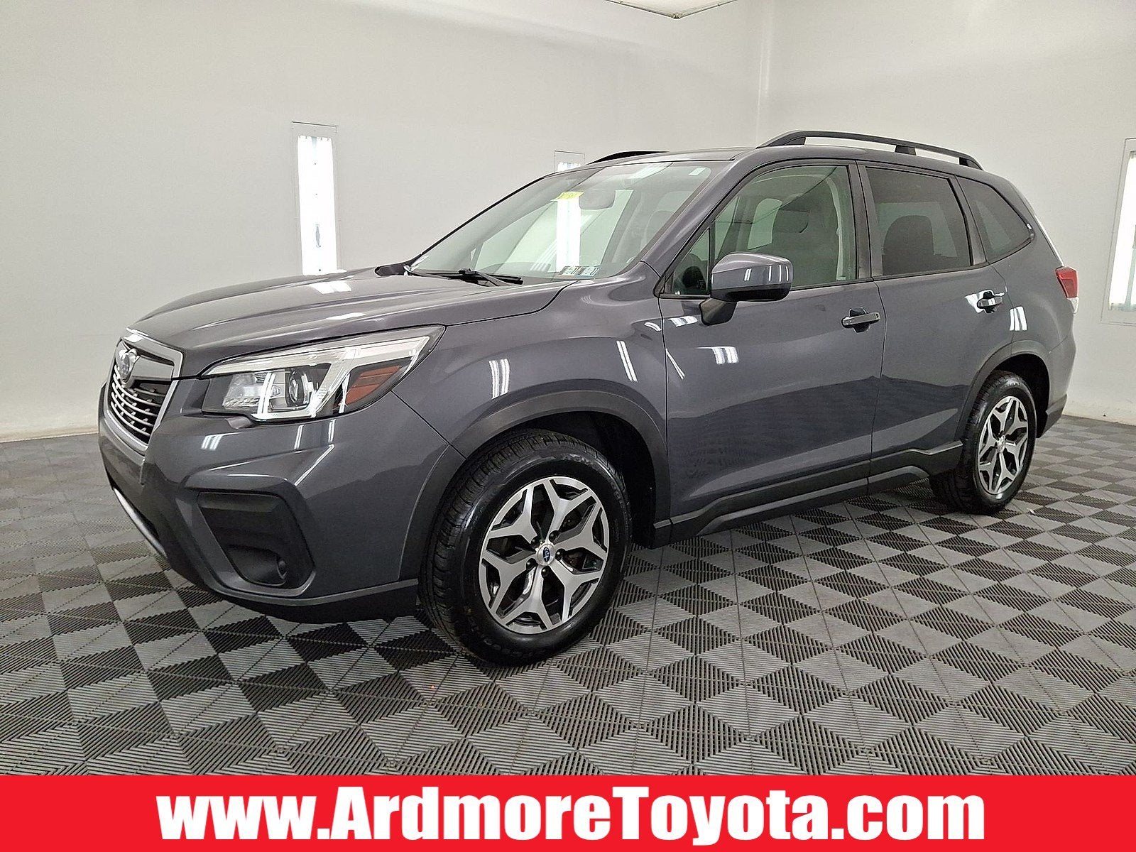 2020 Subaru Forester Premium in Magnetite Gray Metallic — front three-quarter view