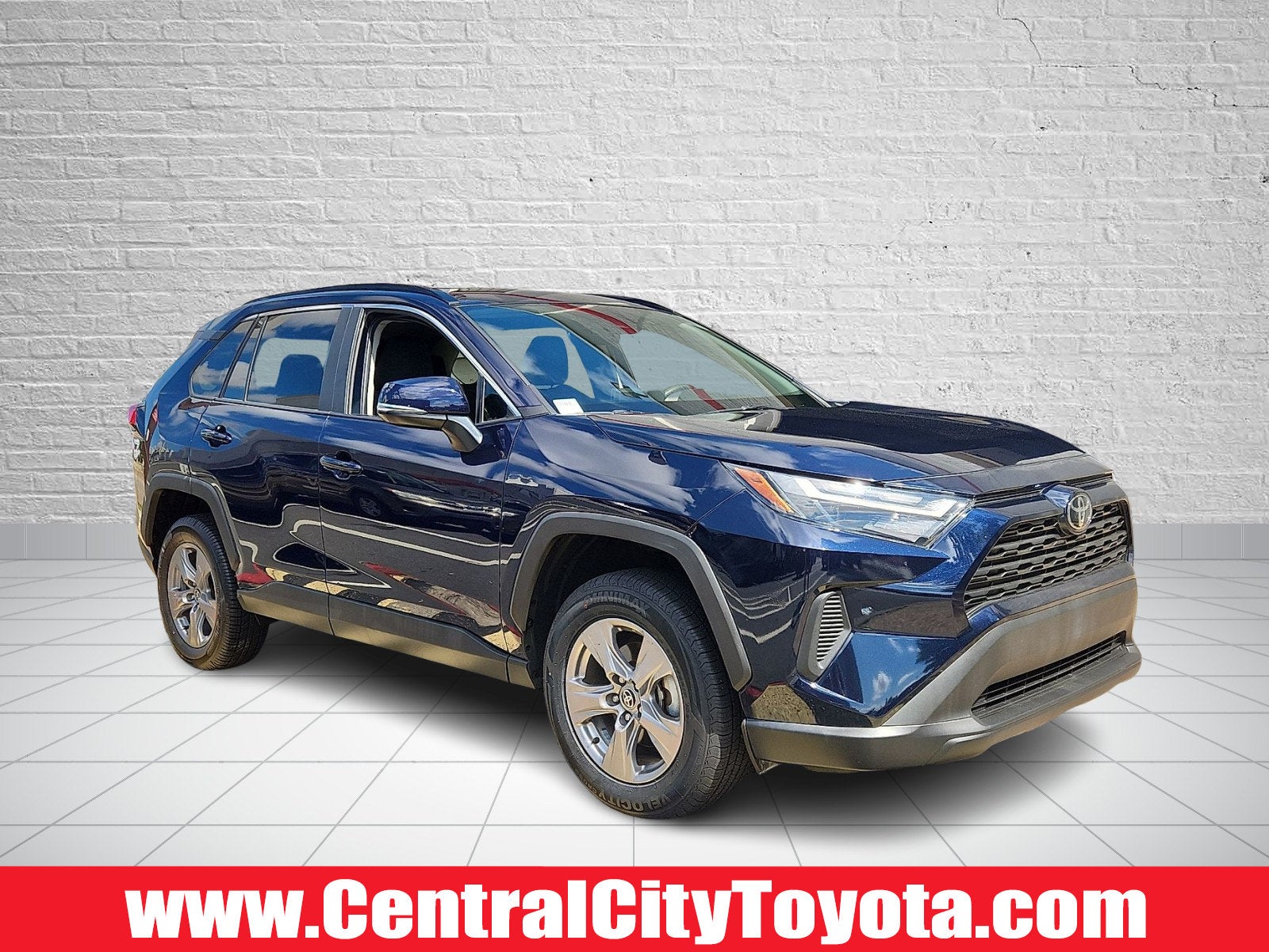 2025 Toyota RAV4 XLE in Blueprint - 8X8 — front three-quarter view