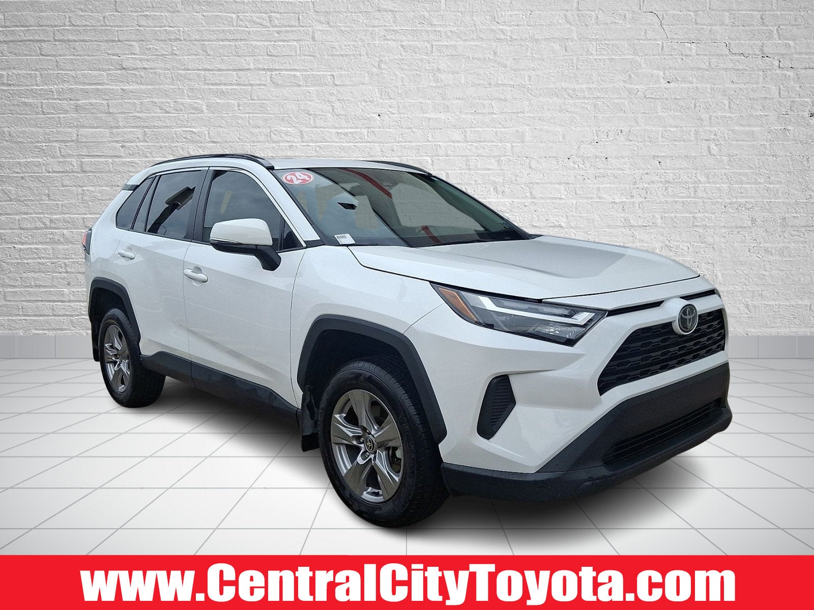 2024 Toyota RAV4 XLE in Ice Cap — front three-quarter view